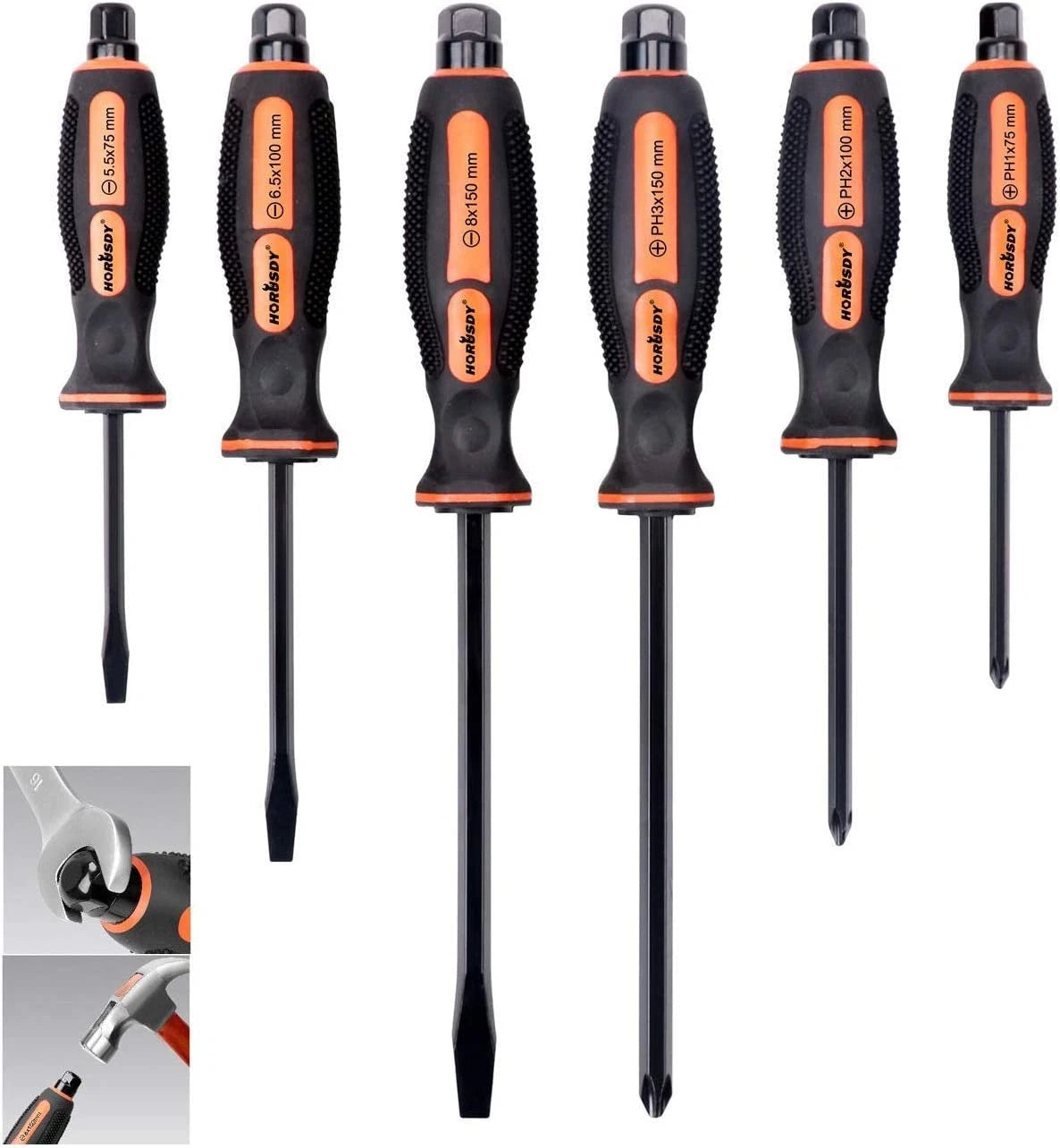 6-Pieces Magnetic Screwdriver Set for Fastening, Chiselling Loosening Screw