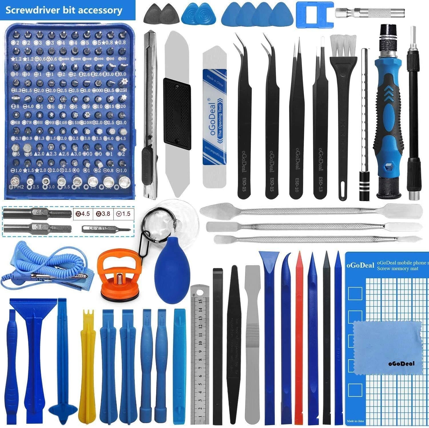 oGoDeal 155 in 1 Precision Screwdriver Set Professional Electronic Repair Too...