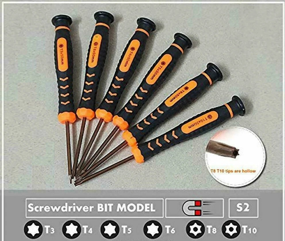 Screwdriver Set T3 T4 T5 T6 TR8 T10H Security Bits ESD Tweezer For XBOX PS3 PS4