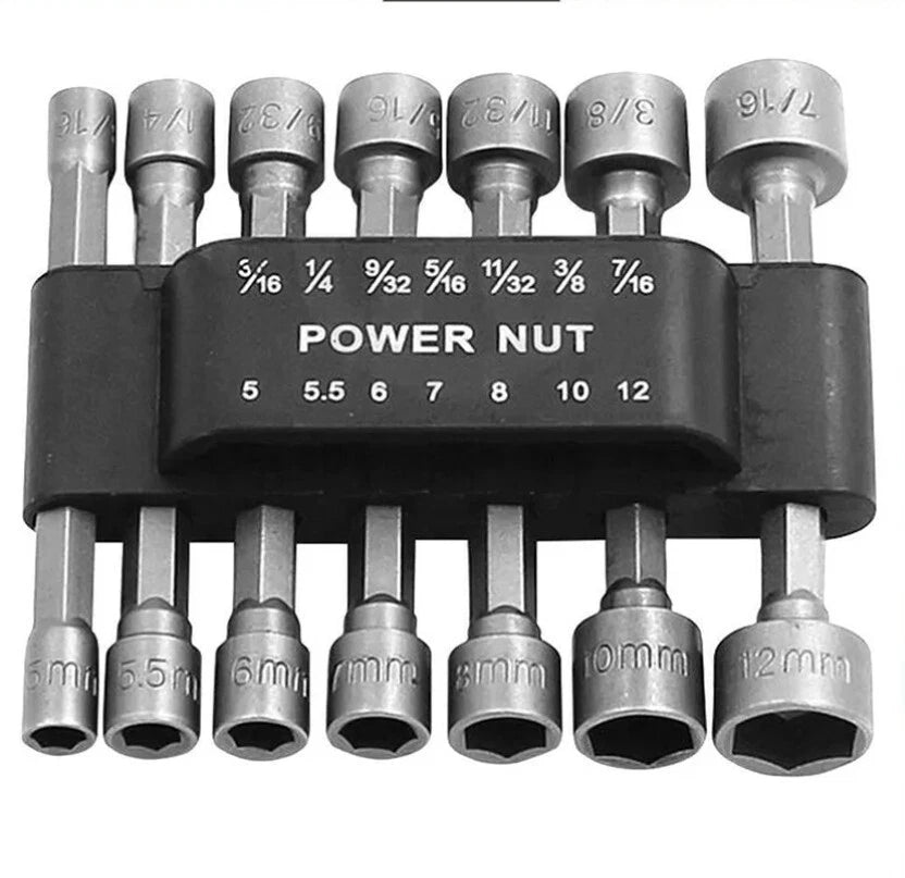 14pcs Power Nuts Driver Drill Bit Tools Set Metric Socket Wrench Screw
