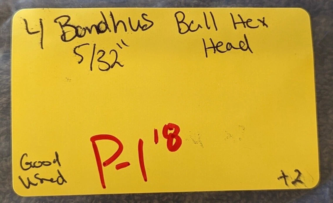 4 Bondhus Hex Ball Point Head Driver Set 5/32" Screwdriver Hand Tool