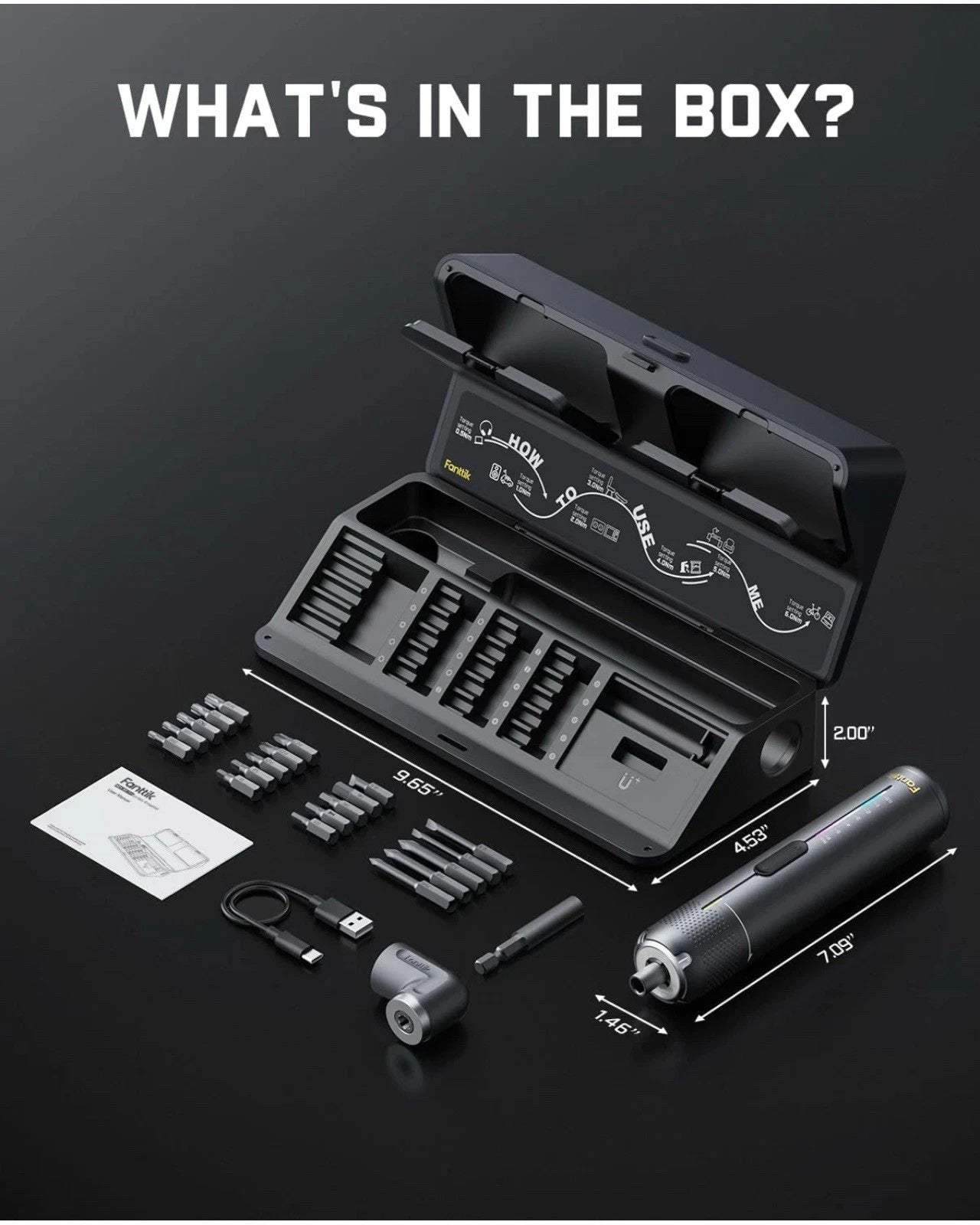 Fanttik S2 Pro 3.7V Electric Screwdriver, Cordless Screwdriver Set, 7 Torque New