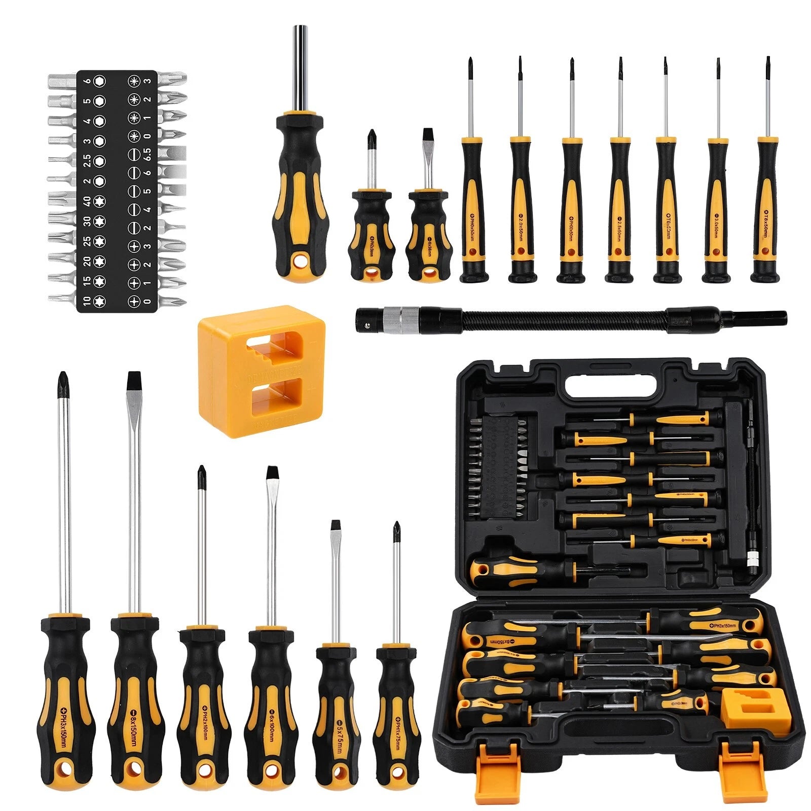 43-pc Magnetic Screwdriver Set w/ Case & Heat Shrink Repair Tool Kit