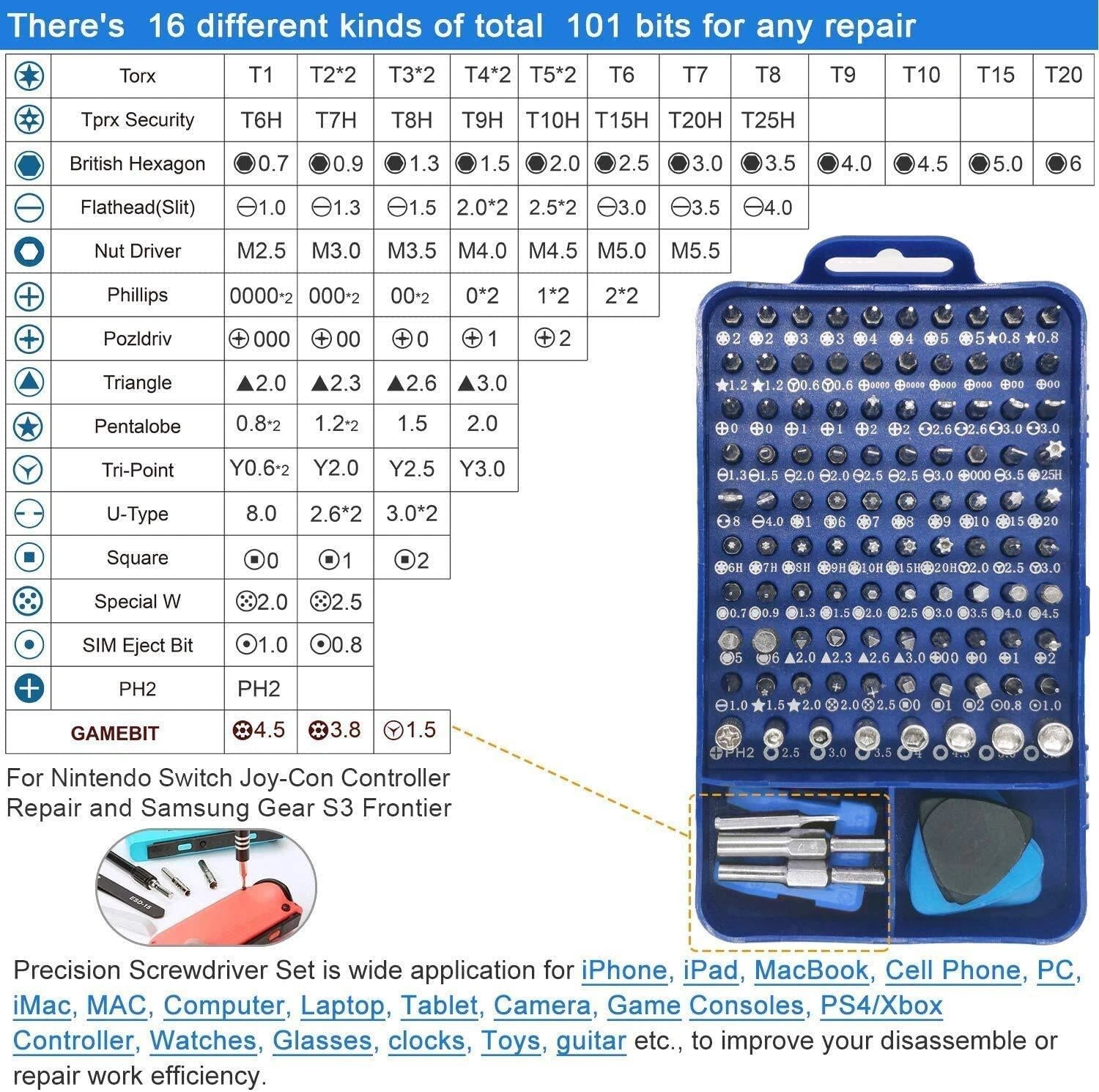 oGoDeal 155 in 1 Precision Screwdriver Set Professional Electronic Repair Too...