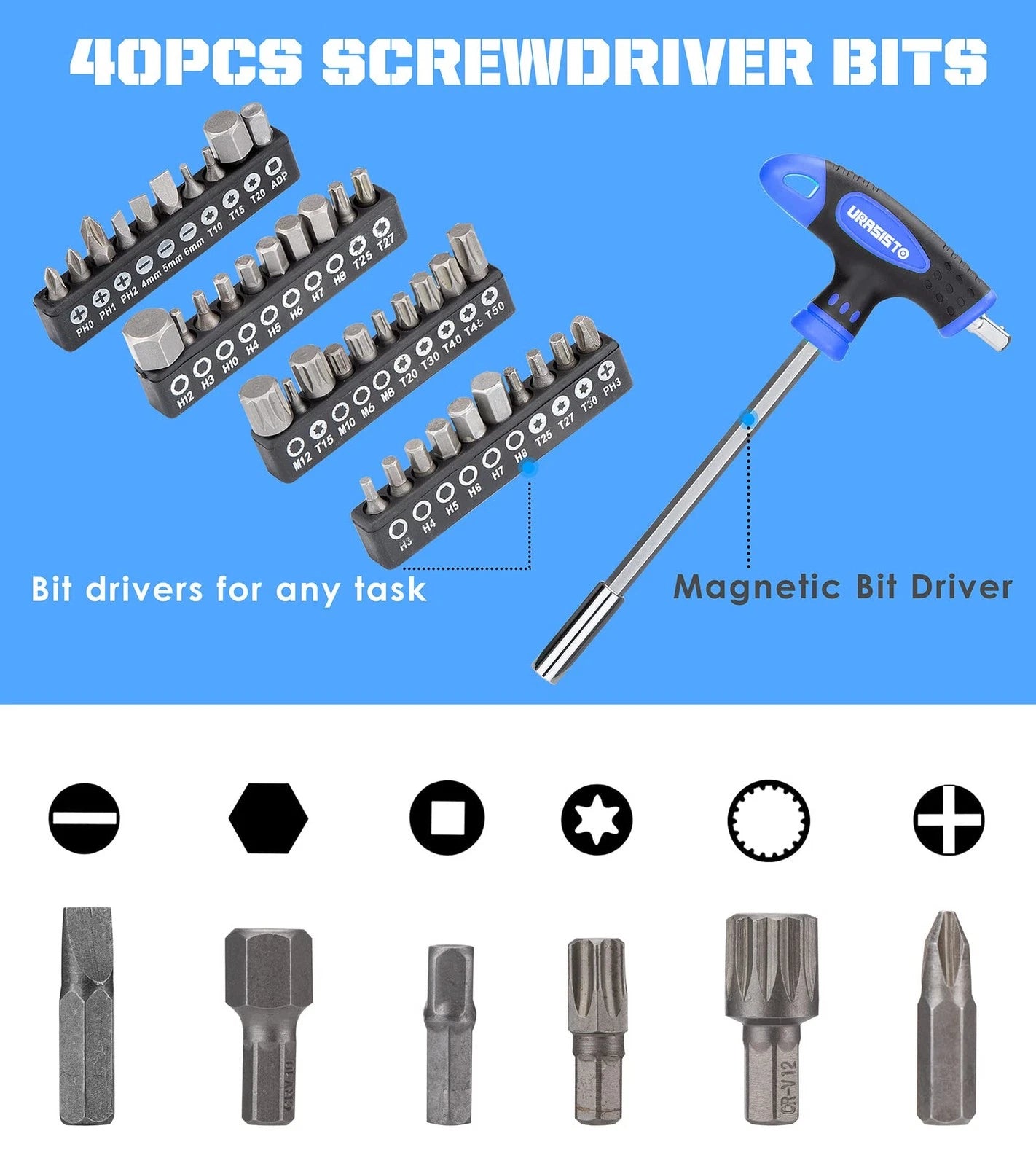120-pieces Magnetic Screwdrivers Sets Includes Sockets, Slotted, Phillips, He...
