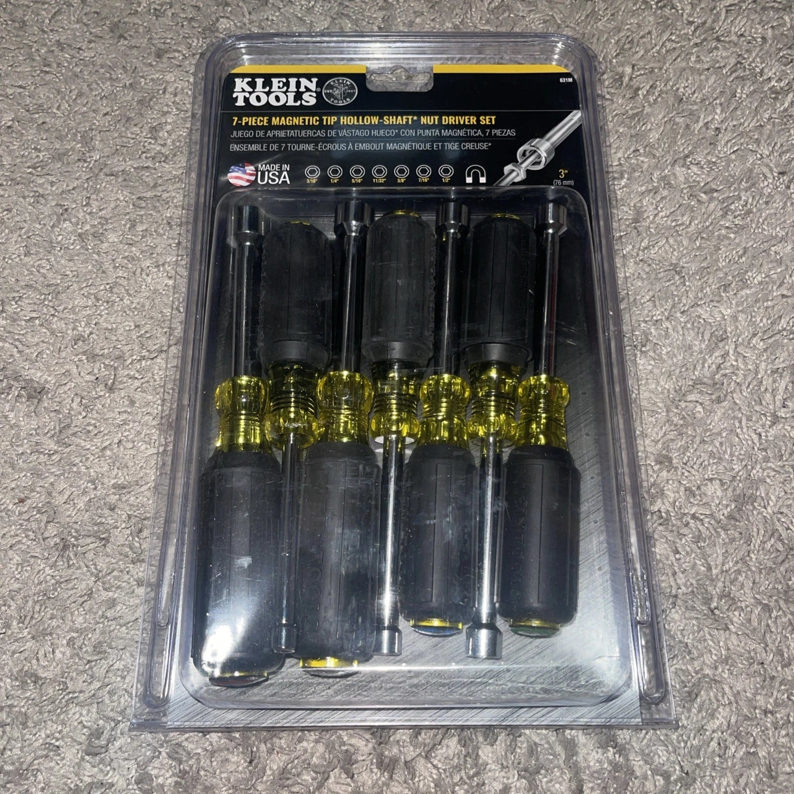 Klein Tools 631M 3-Inch Shaft Nut Driver Set - 7 Piece