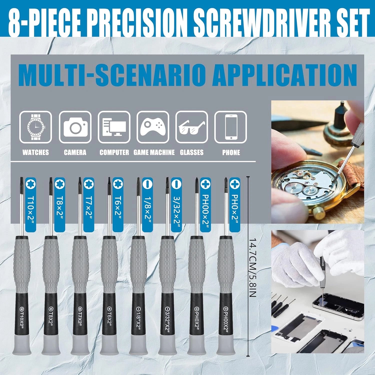 100-Piece Magnetic Screwdriver Set with Plastic Rack, Includes Slotted/Phillips/