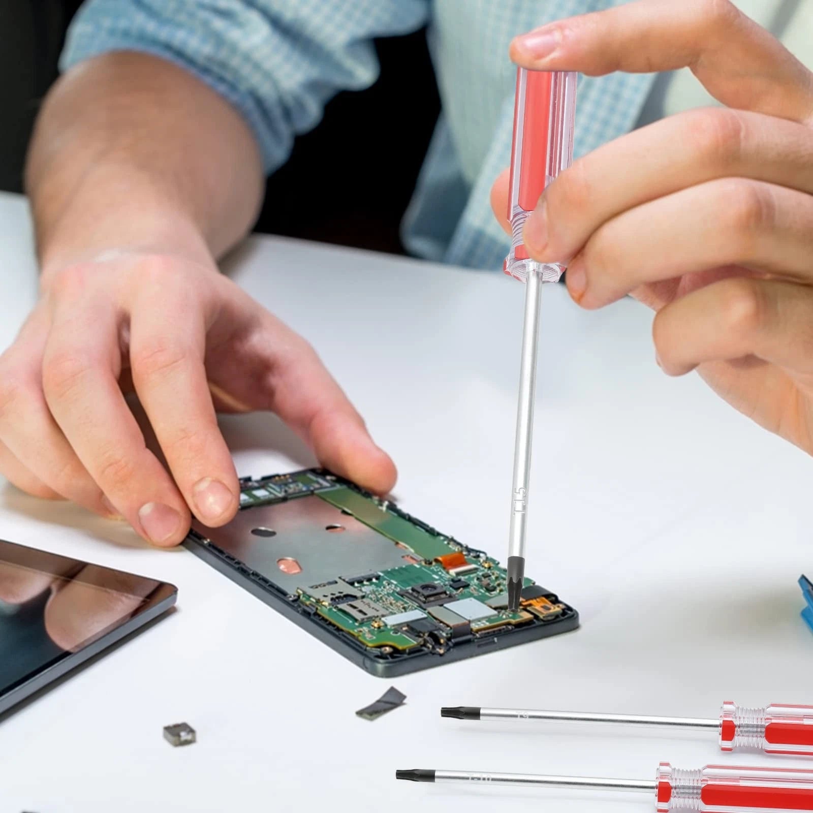 8PCS Magnetic Torx Screwdrivers Set Security Screwdriver T8 T9 T15 T15 Torx(Red)