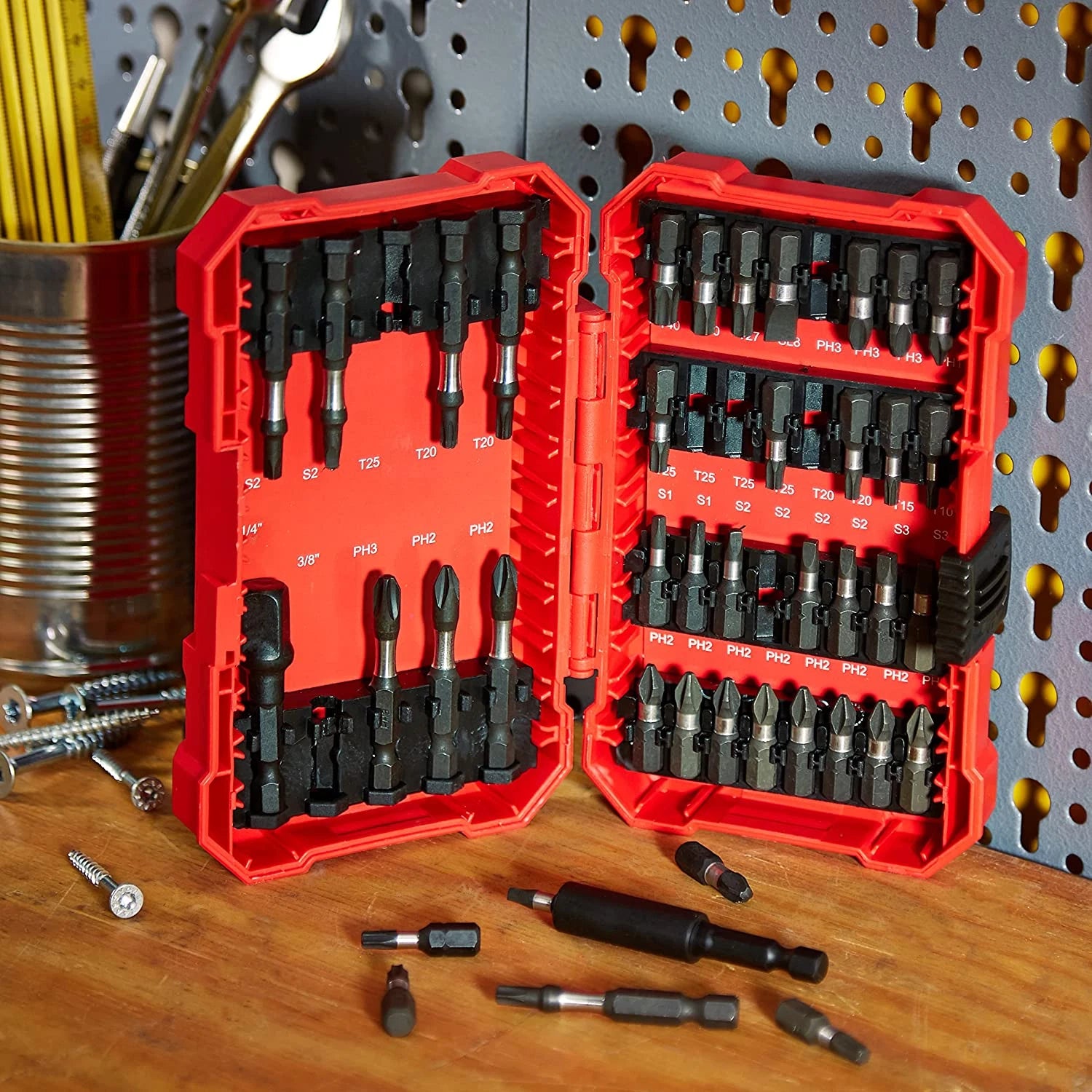 Amazon Basics 42-Piece Impact Screwdriver Bit Set Phillips, Slotted and Torx, On