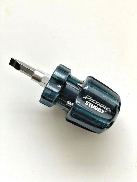 PICQUIC STUBBY Multi Bit Screwdriver Ideal for the Kitchen drawer "Smoke Black"