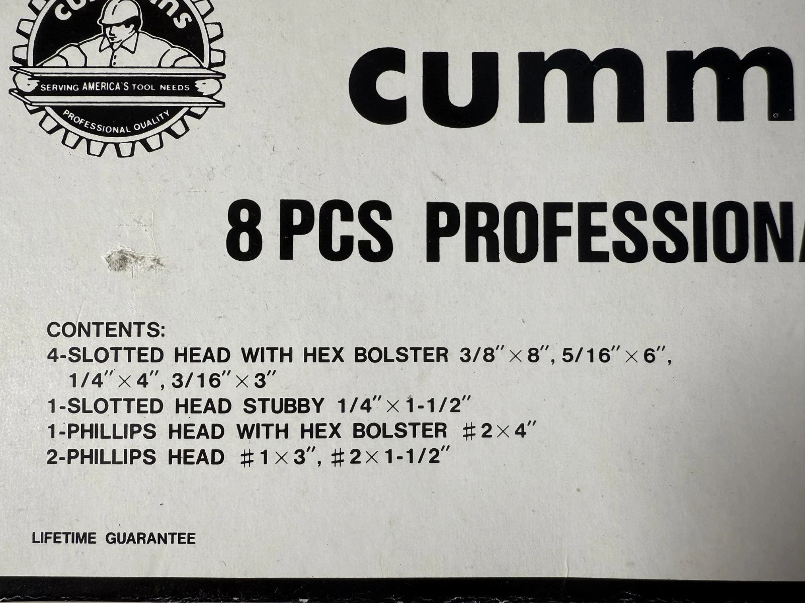 Cummins 8 pcs Professional Screwdriver Set #DR1450.