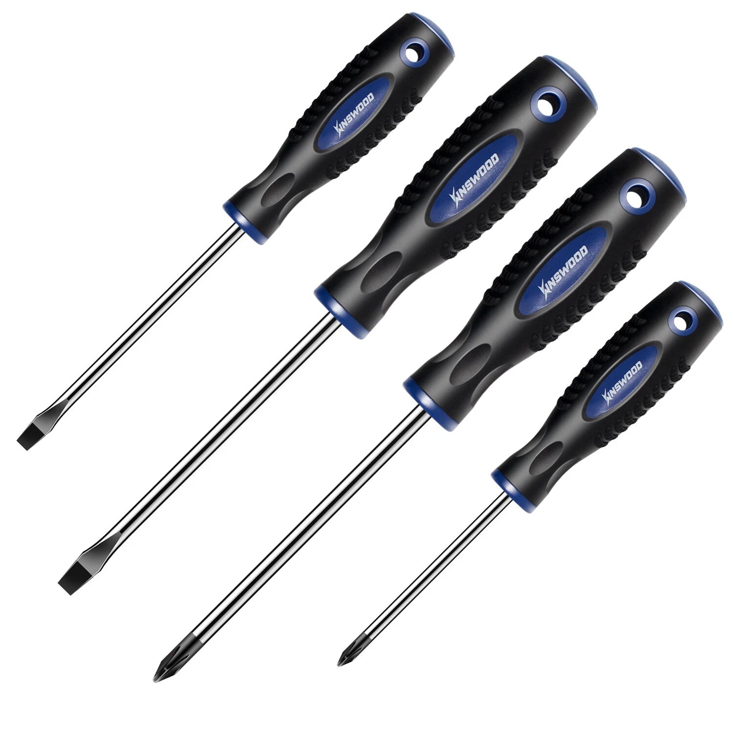 Kinswood 4 PCS Screwdriver Set Phillips Flat Head Slotted Repair Tools
