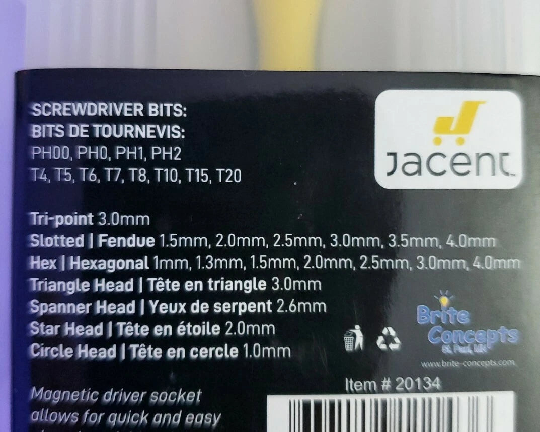 30 Piece Compact Magnetic Screwdriver Set.