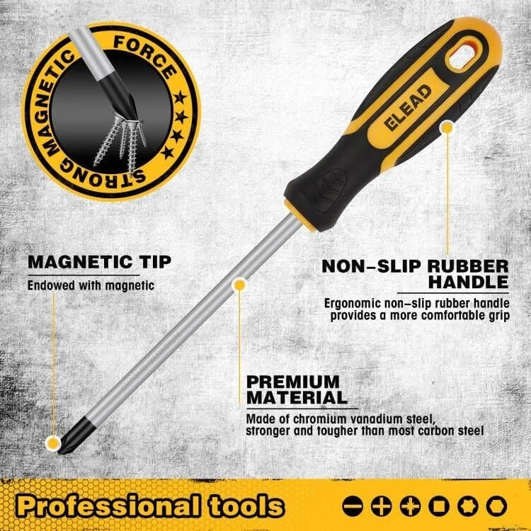 86 Piece Magnetic Screwdriver Set Case Slotted Phillips Torx Nut Drivers Tools