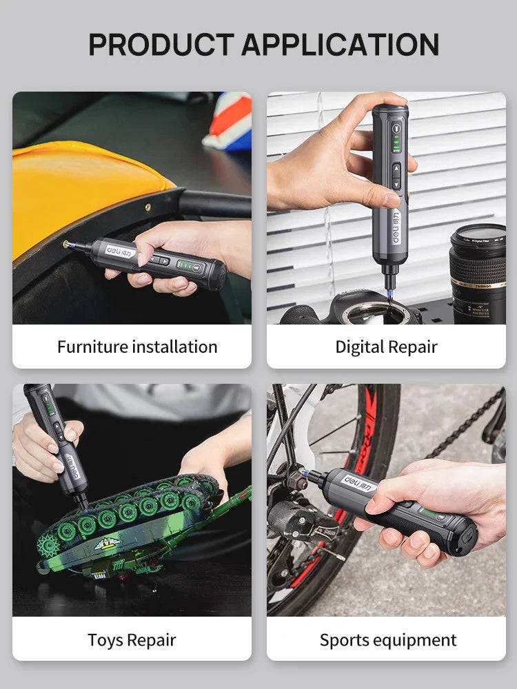 4V Electric Screwdriver Set USB Rechargeable 10/33 Bit Set Drill Multi-function