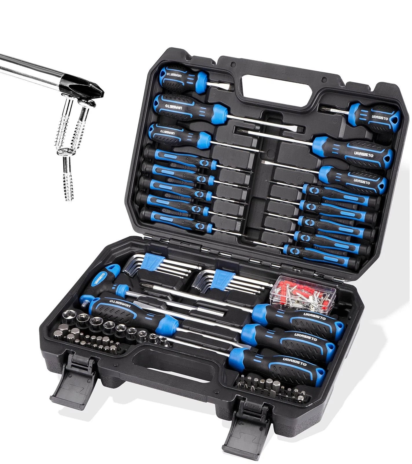 120-pieces Magnetic Screwdrivers Sets Includes Sockets, Slotted, Phillips, He...
