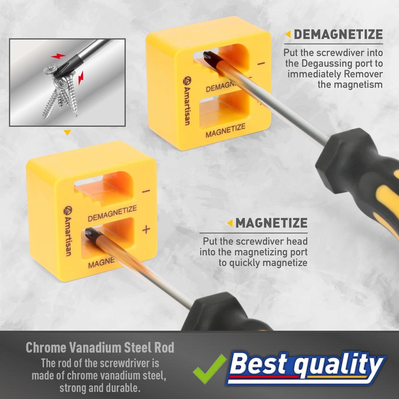 Magnetic Screwdrivers Set with Case, 43-piece Includs Slotted, Phillips, Hex,...