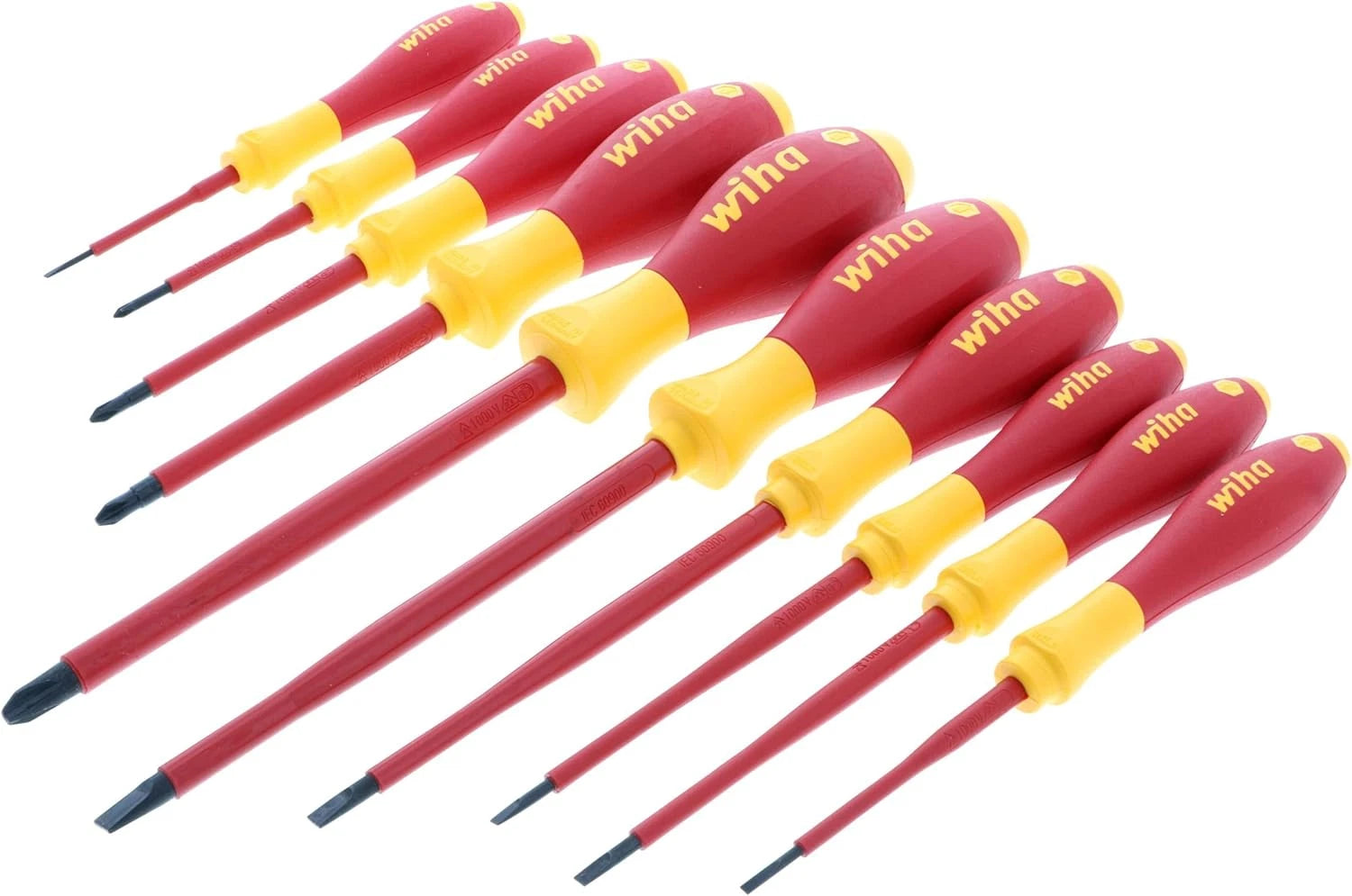 32093 Slotted and Phillips Insulated Screwdriver Set, 1000 Volt, 10 Piece