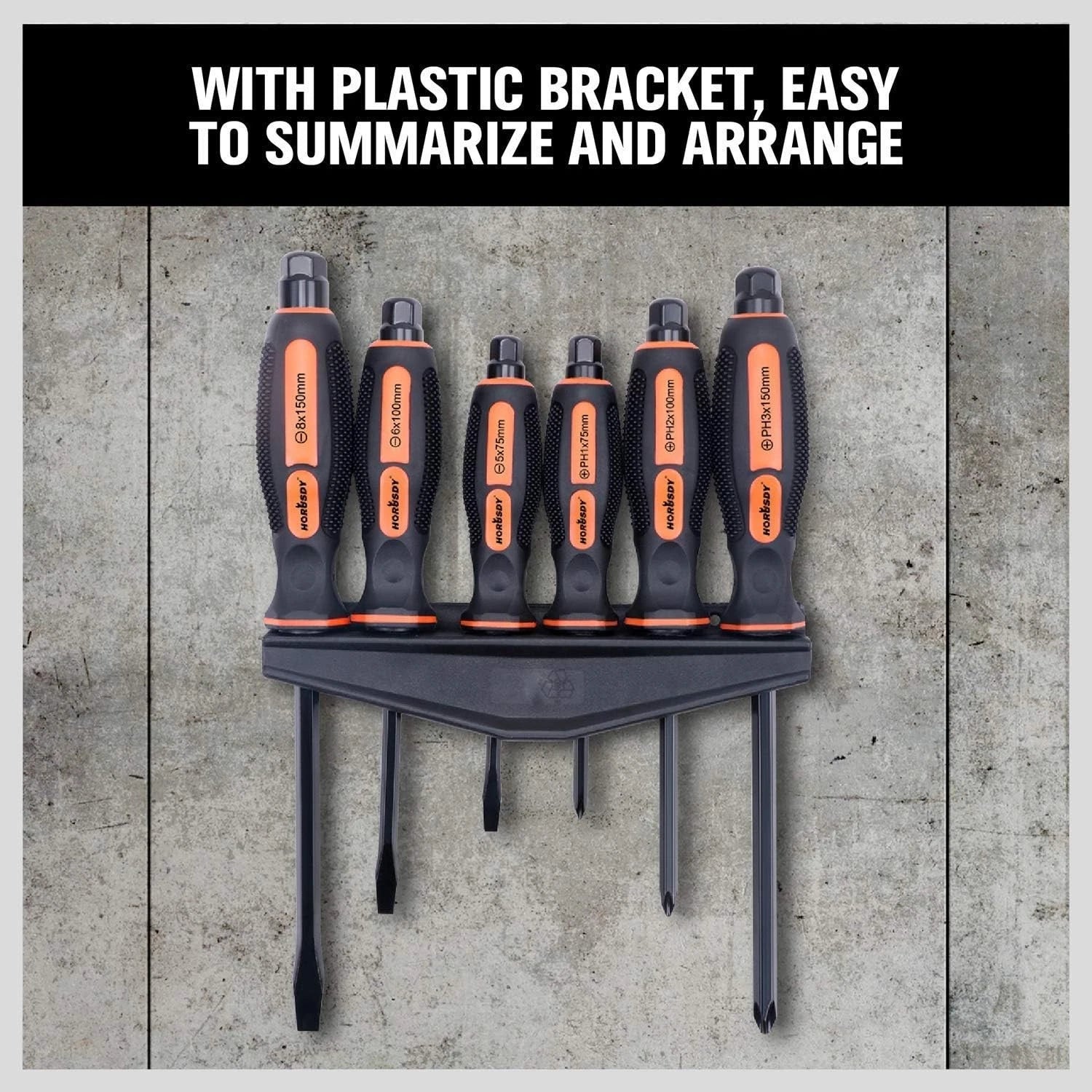 6-Pieces Magnetic Screwdriver Set for Fastening, Chiselling Loosening Screw