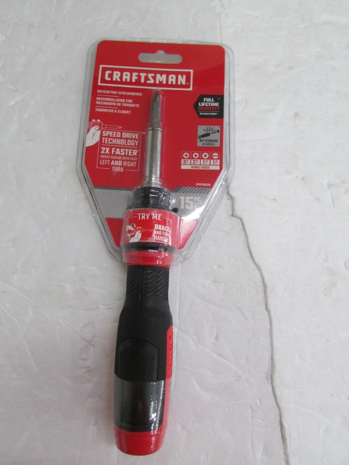 CRAFTSMAN Ratcheting Screwdriver SpeedDrive 2inch Double Ended Bits Included