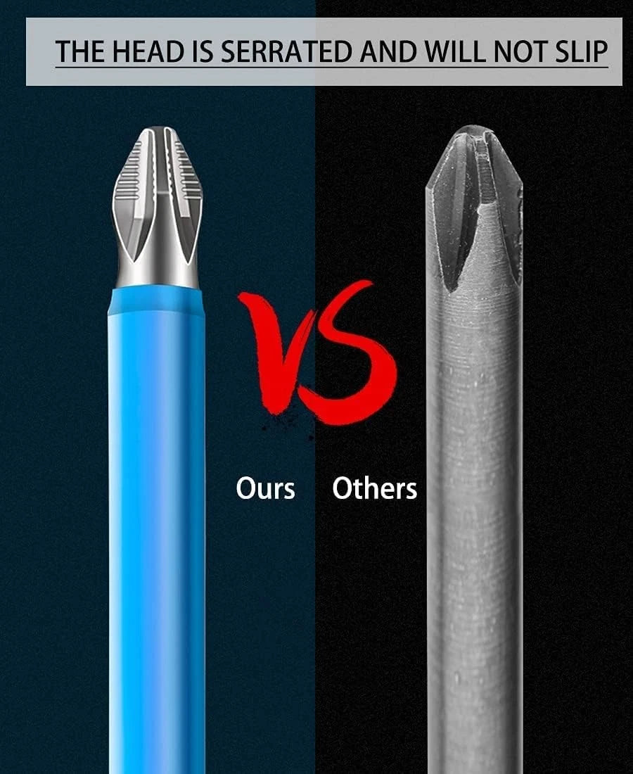 Fixinus 12 Pieces Magnetic Phillips & Pozidriv Screwdriver Bit Set, 1/4 Inch Hex