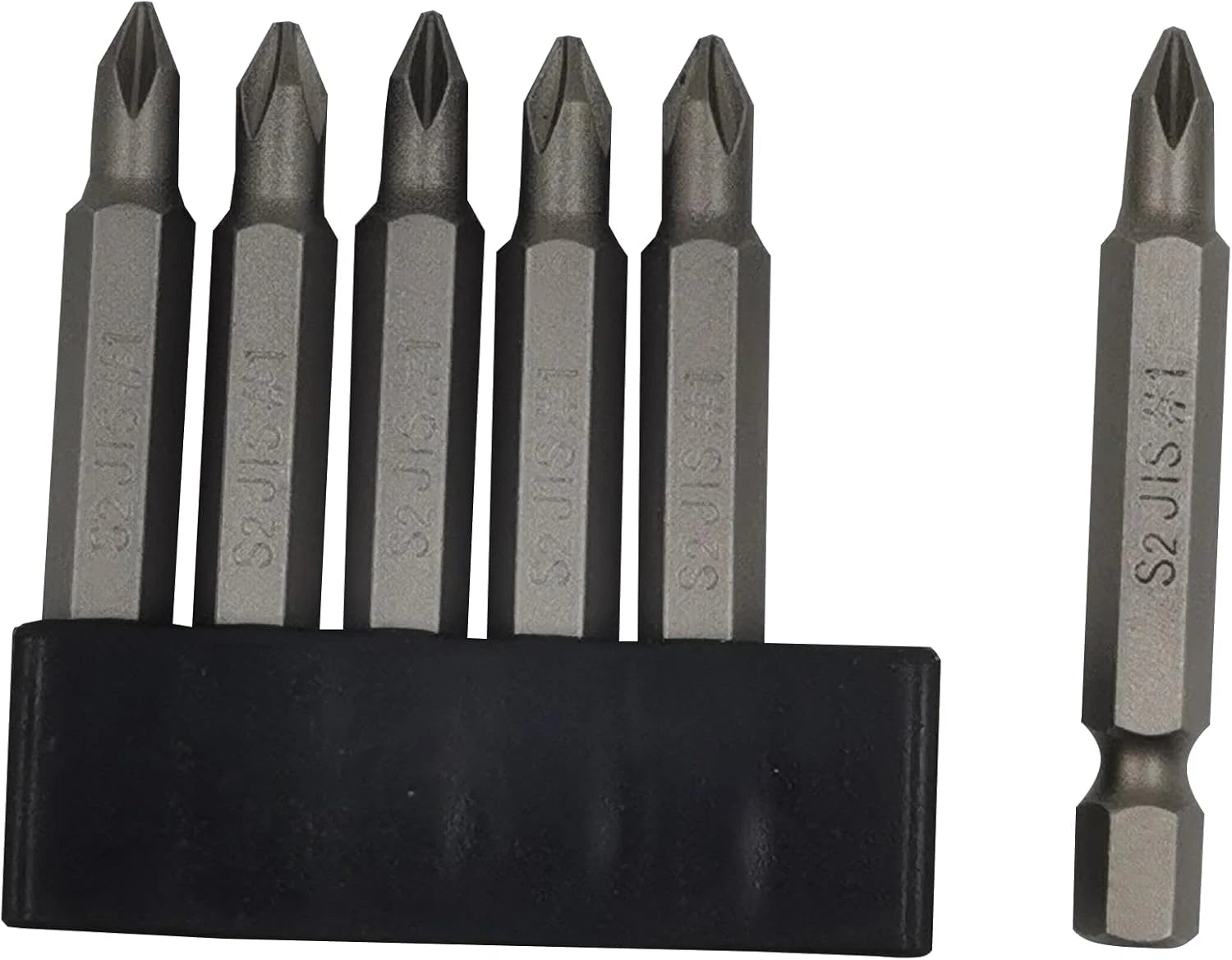 6Pcs 50Mm JIS Screwdriver Bit Set with Magnetic Tip,1/4 Hex Shank, S2 Alloy Stee