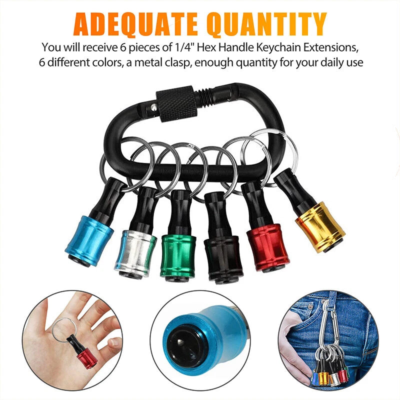 7-21x 1/4" Hex Shank Quick Release Keychain Screwdriver Drill Bit Holder Bit Set