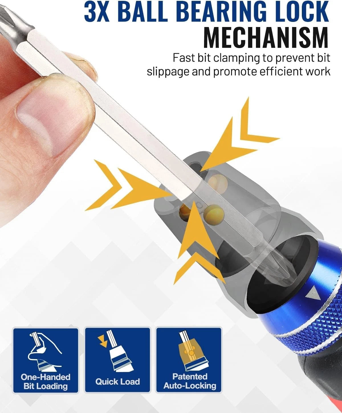 12-in-1 Ratcheting Multi-Bit Screwdriver Set Quick-Load Handle Home DIY