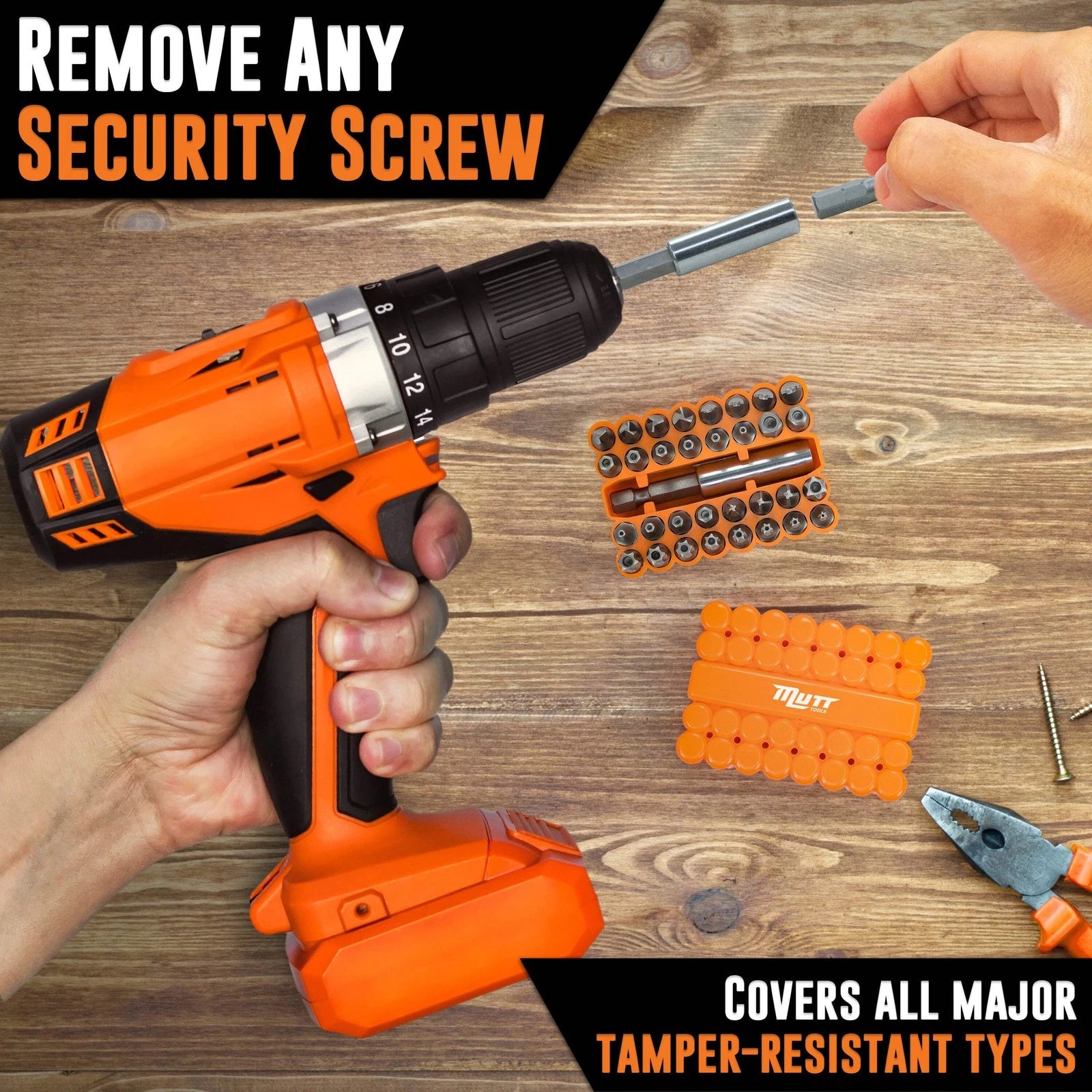 33pc Security Bit Set – Includes Security Torx, Metric and SAE Hex, Torq, Spanne