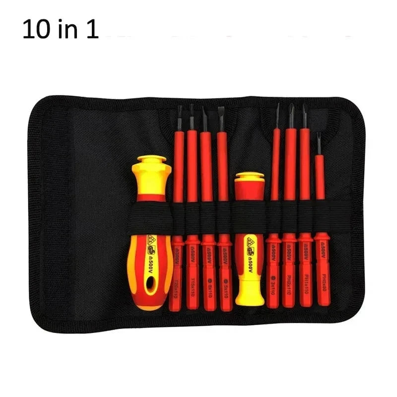 Insulated Screwdriver Set 1000V Magnetic Screw 9/10PCS Driver Slotted Phillips