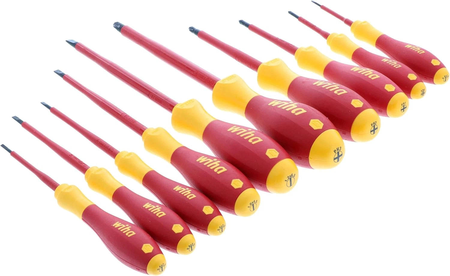 32093 Slotted and Phillips Insulated Screwdriver Set, 1000 Volt, 10 Piece