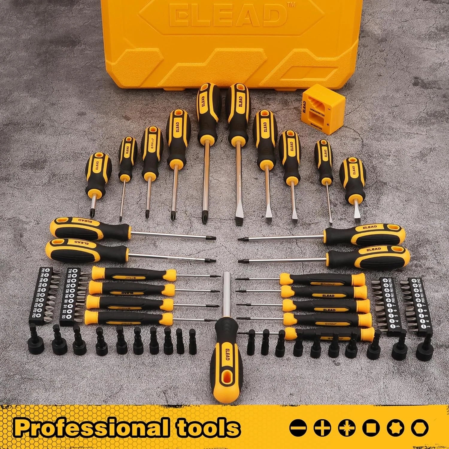86 Piece Magnetic Screwdriver Set Case Slotted Phillips Torx Nut Drivers Tools