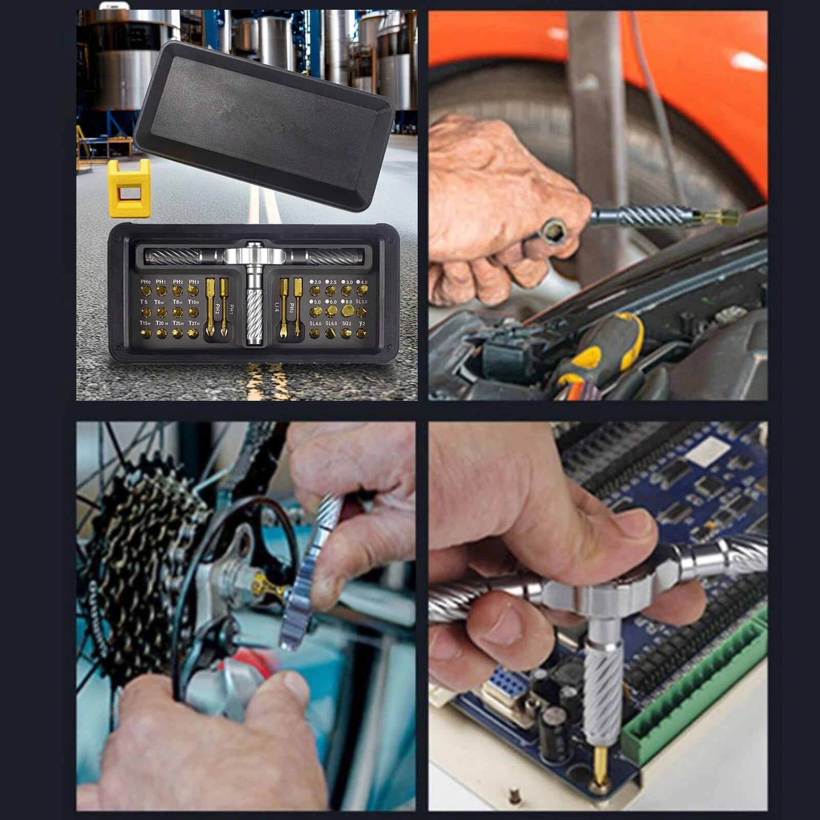 30 in 1 T-Type Multi-Purpose Ratchet  Screwdriver Bits Set DIY Toolbox