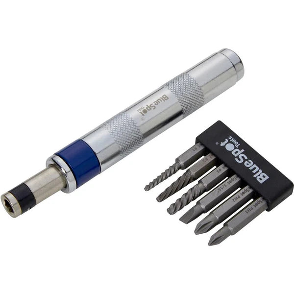 BlueSpot 1/4" Impact Driver And Extractor Phillips Slotted Bits Set Compact