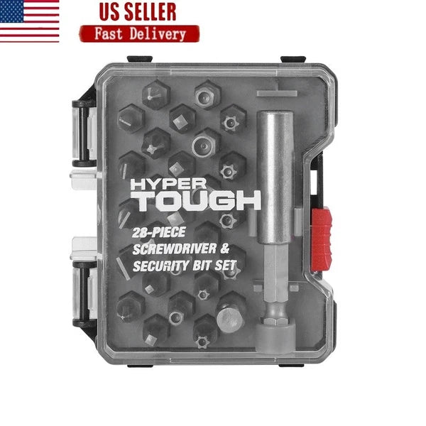 28-Piece Screwdriver Bit Set Security Bits Magnetic Holder Reusable Case New