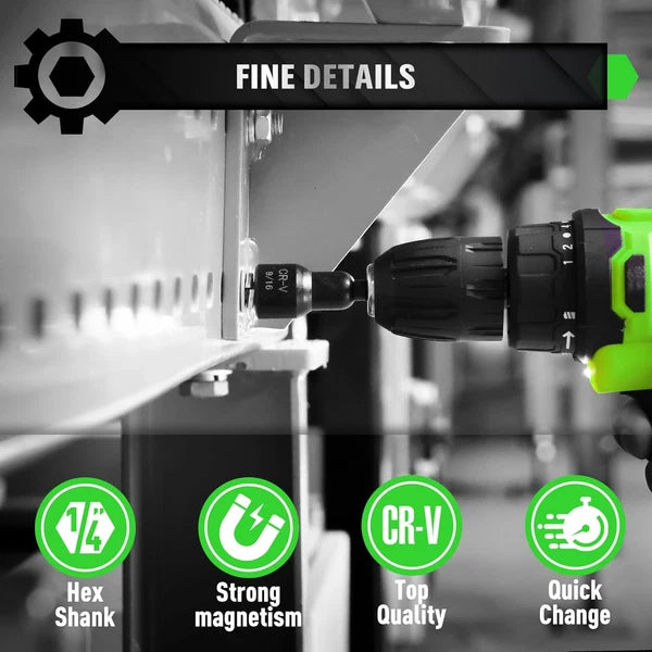 55-Piece Magnetic Nut Driver Set, Metric & SAE 1/4" Hex Shank, Impact Driver So