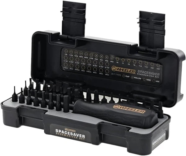 Space Saver Screwdriver Set with Magnetic Handle, Bit Assortment & Case