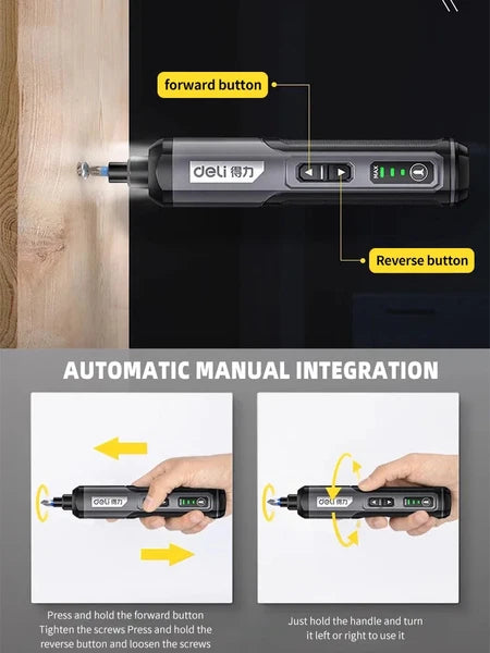 4V Electric Screwdriver Set USB Rechargeable 10/33 Bit Set Drill Multi-function