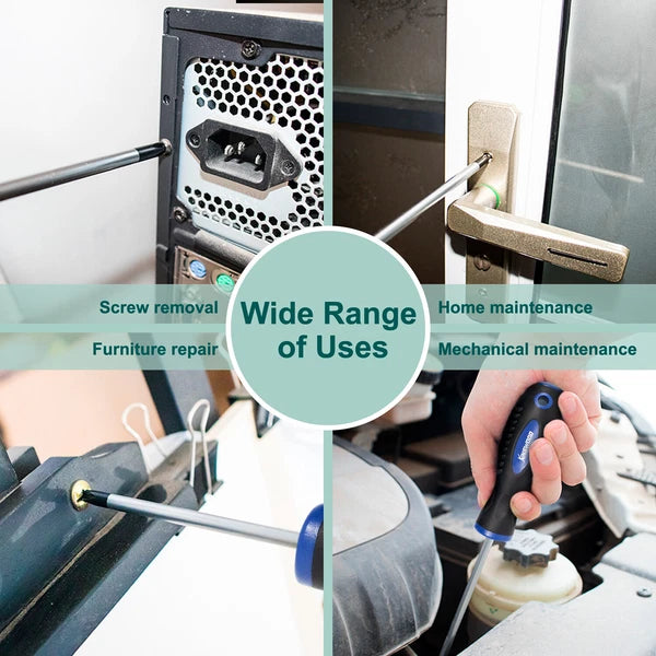 Kinswood 4 PCS Screwdriver Set Phillips Flat Head Slotted Repair Tools