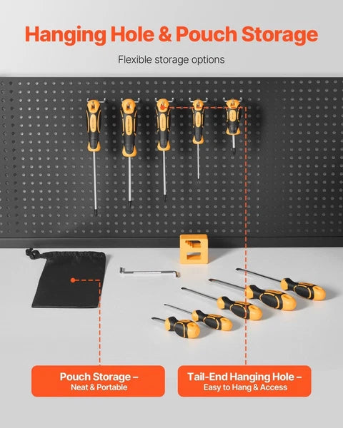 12-Piece Magnetic Screwdriver Set 5 Phillips 5 Flat Head Tips Magnetizer Tool