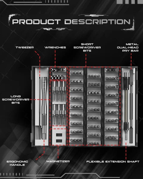 128 in 1 Electronics Precision Screwdriver Set, Professional Magnetic Repair ...