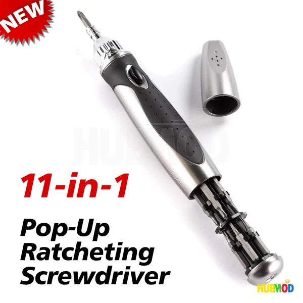 RadioShack 11-In-1 Pop-Up Precision Screwdriver Bit Philips Slotted Torx Driver