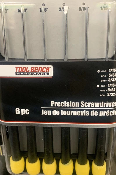 Precision SCREWDRIVER SET 6 piece Jewelers KIT 3 slotted + 3 phillips small Mini
