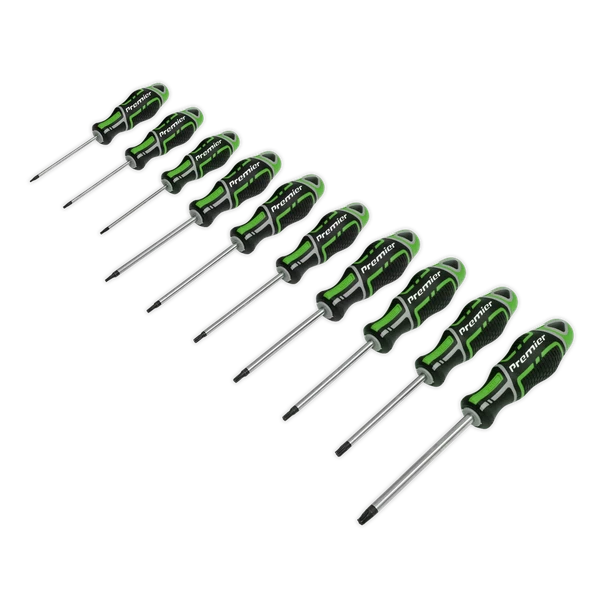 Screwdriver Set 10pc TRX-Star* GripMAX® - Hi-Vis Green | AK4324HV Sealey New