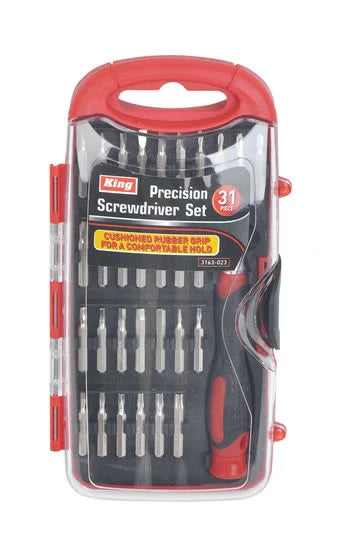 New KING 31 PC Precision Screwdriver & Bits Set, Toy Phone Watch Computer Repair