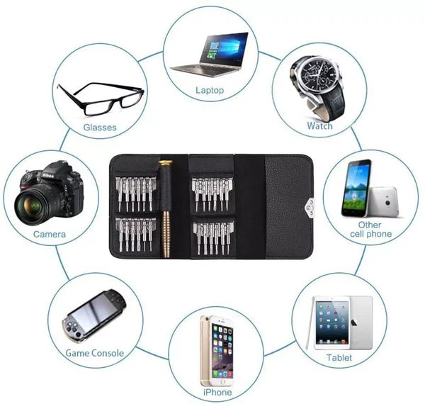 25 in 1 Precision Screwdriver Set Mini Repair Kit for Phones Watches Electronics