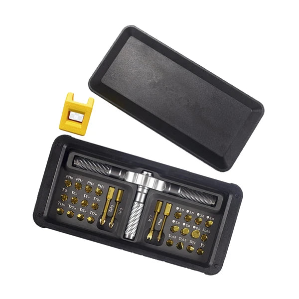30 in 1 T-Type Multi-Purpose Ratchet  Screwdriver Bits Set DIY Toolbox