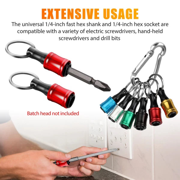 28PCS 1/4" Hex Shank Quick Release Keychain Screwdriver Drill Bit Holder Bit Set