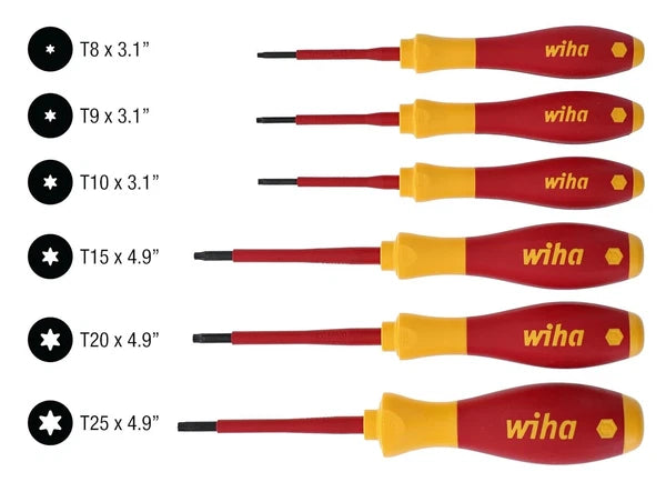 32590 Torx Screwdriver Set With SoftFinish Handle, 1000 Volt, 6 Piece