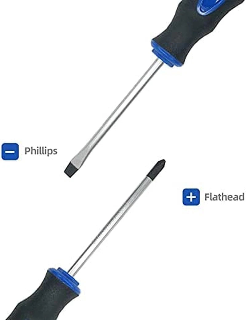 ROTATION 6PCS Magnetic Tip Screwdriver Set, 3 Phillips and 3 Flat, Professional